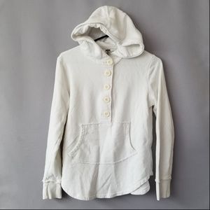 X GAP BODY BUTTONS HOODIE SWEATSHIRT WHITE